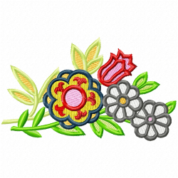 Flowers And Tree Embroidery Design 8